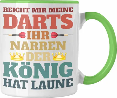 Produktbild von Trendation - Dart Tasse Dartpfeil Reicht Mir Meine Darts Spruch Männer Dart-Spieler Geschenkidee (Grün)