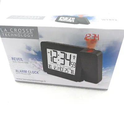 Zdjęcie produktu dla La Crosse Technology – WT522 Budzik radiowy z wyświetlaczem – czarny