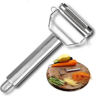 Produktbild von Jumadas - Schäler - Silber - Edelstahl - Kartoffelschäler - Für Obst - Gemüse - Kartoffeln - Spargel - Äpfel - Gurken