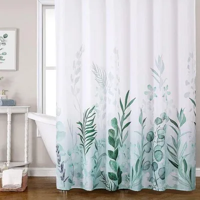 Produktbild von Famanu Duschvorhang mit 12 Haken - Schimmelresistent, 180 x 200 cm, wasserdicht, maschinenwaschbar