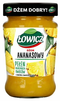 Produktbild von Łowicz Ananasmarmelade, zuckerarm, 280 g