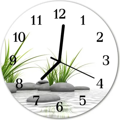 Produktbild von Glasuhr Wanduhr Küchenuhr Echt-Glas 30fi cm Steine weiß