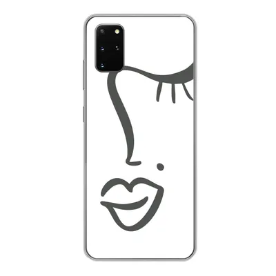 Produktbild von MuchoWow® Handyhülle Schutzhülle Hülle für Samsung Galaxy S20 Plus Frau - Schwarz - Weiß - Abstrakt Silikon Softcase Handy Hülle - Hartschale