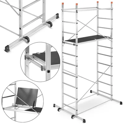 Zdjęcie produktu dla GIERRE FA400, Rusztowania jezdne, Aluminium, Aluminium, 2 szt., 1 pół., Włochy