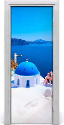 Produktbild von Tulup Türaufkleber 75x205 cm Dekorative Aufkleber Selbstklebend Wasserdichte Tapete Abnehmbar Schlafzimmer Wohnzimmer Wohnkultur - Santorini Griechenland