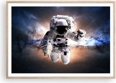 Produktbild von Gerahmtes Poster - Rahmen in heller Eiche - Astronaut Erde Raum - 100x70 cm - Wand Bild - Wanddeko - Wandbilder - Wandposter - Bilderrahmen - Bilder - Kunstdruck - Wandbild - P2NAA100x70-2848