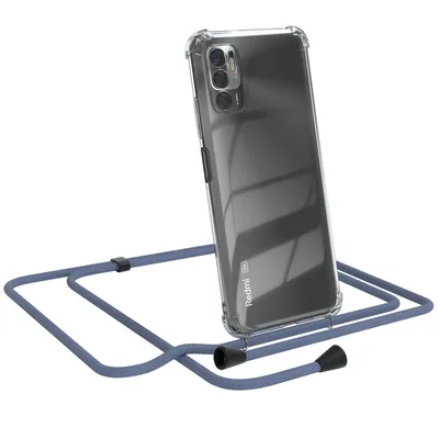 Produktbild von EAZY CASE Handykette kompatibel mit Xiaomi Redmi Note 10 5G, Handyhülle mit Umhängeband, Handykordel, Schutzhülle Clear, Band in Grün