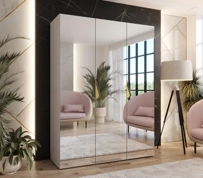 Produktbild von Spiegelschrank 150 cm AMARIS 3 - Kaschmir / goldene Griffe
