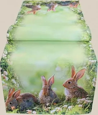 Produktbild von Tischband Polyester Osterhasen 40x140cm