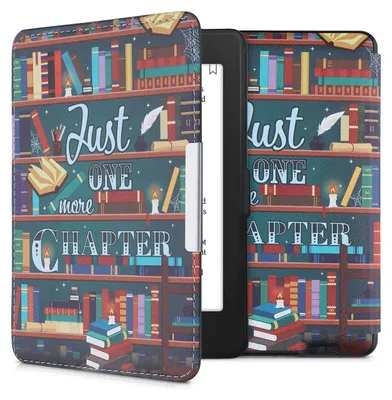 Produktbild von kwmobile Schutzhülle für Amazon Kindle Paperwhite Hülle - eReader Flip Case mit Auto Sleep Funktion - Bibliothek Motto mit Mehrfarbig
