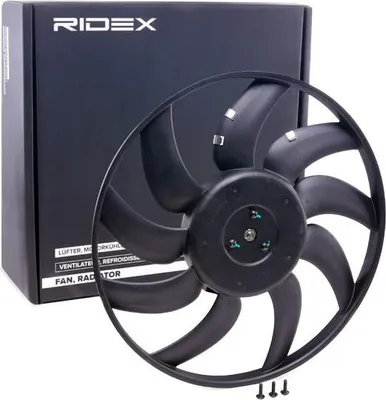 Produktbild von RIDEX 508R0074 Lüfter Motorkühlung Kühlerlüfter für AUDI A4 Avant (8K5, B8) Wasserkühler Ø382mm