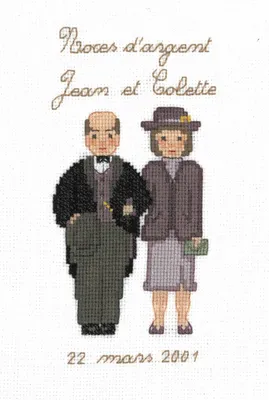 Produktbild von Le Bonheur des Dames Kreuzstich Set "Silberhochzeitstag", Zählmuster, 10x15cm