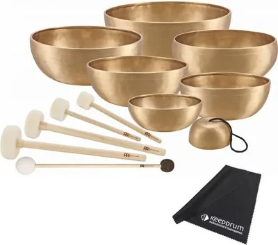 Zdjęcie produktu dla Meinl Sonic Energy SBSETCHA Chakra Singing Bowl Set z młotkiem i ściereczką