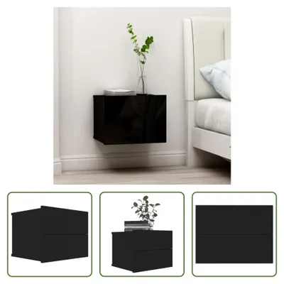 Produktbild von The Living Store Nachttisch Schwarz 40x30x30 cm Holzwerkstoff