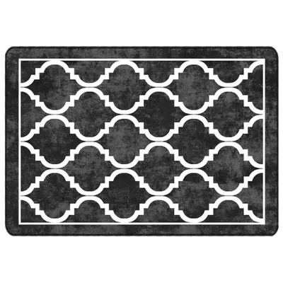 Produktbild von vidaXL Teppich Waschbar Schwarz und Weiß 160x230 cm