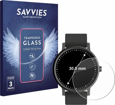 Produktbild von 3x Savvies Schutzglas für Kreisrunde Displays (ø: 30 mm) Displayschutz 9H Glas klar transparent