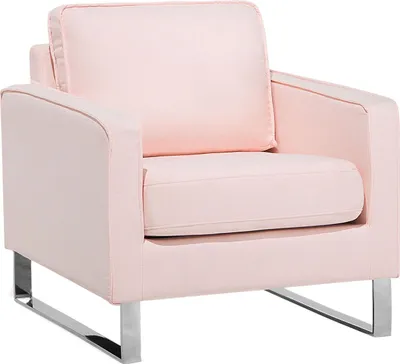 Produktbild von BELIANI Sessel Rosa Polsterbezug Edelstahl Dicke Sitzfläche Retro-Stil