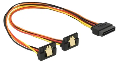 Produktbild von DeLOCK 60159, 0,3 m, SATA I, SATA 15-Pin, Männlich/Weiblich, Mehrfarbig, Gerade