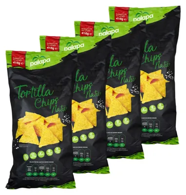 Image de Palapa Tortilla Chips nature au sel de table Chips de tortilla du maïs 4x450g
