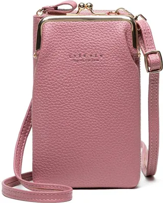 Produktbild von Kleine Umhängetasche Damen Kunstleder Crossbody Schultertasche Handtasche Geldbörse Handytasche - OPUBAG Rosa