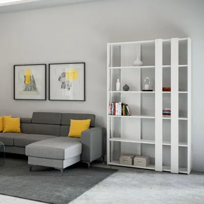 Immagine prodotto di Libreria Moderna 5 Ripiani 120x36x204 cm in nobilitato Bianco
