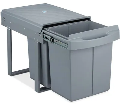 Obrázek produktu pro Kuchyňský odpadkový koš se 2 přihrádkami 10031545, 2 x 20 l, šedý