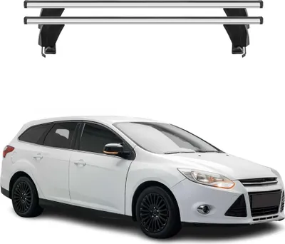 Image de Barres de toit Transversales pour Ford Focus III Break 2011-2018 Alu Gris 2x