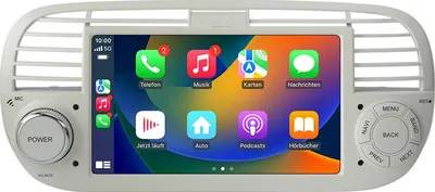 Produktbild von Android Autoradio 7 Zoll 64 GB für Fiat 500/500C (2007–2015) mit CarPlay & Android Auto Navigation & Bluetooth