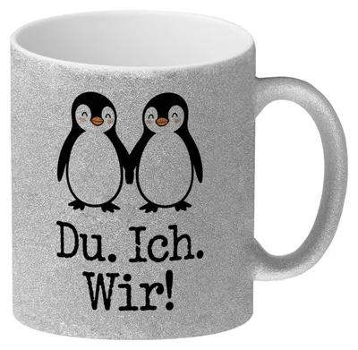 Produktbild von Pinguin Liebe Du. Ich. Wir! Glitzer-Kaffeebecher