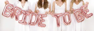 Produktbild von Girlande aus Folienballons 340x35cm Bride to be Buchstaben Rosegold