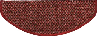 Obrázek produktu pro Podložka pod schodiště v sisalovém vzhledu Calcutta v mnoha barvách červená Půlkruhová 23,5 x 65 cm