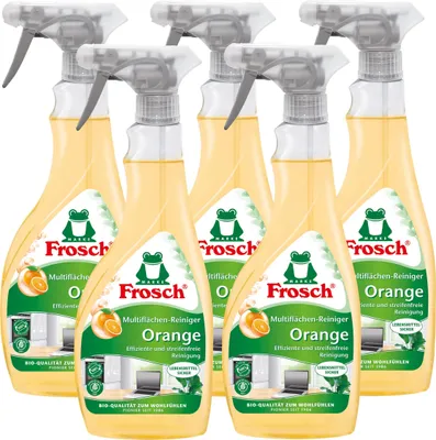 Produktbild von 5x Frosch Orangen Multiflächen-Reiniger Sprühflasche 500 ml