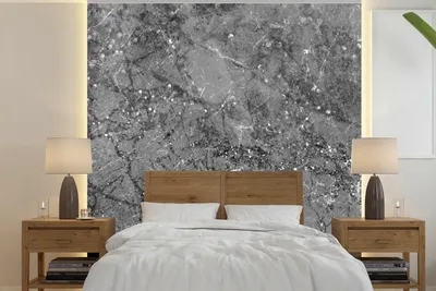 Produktbild von MuchoWow® Fototapete für Wohnzimmer oder Schlafzimmer Wandtapete Vinyl Motivtapete Marmor - Grau - Luxus - 240x240 cm - Schlafzimmer-Tapete