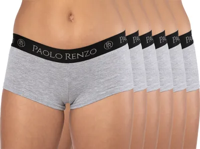 Produktbild von Paolo Renzo Damen Panty SPORT LINE 6 Stück - Baumwoll Panty - Sport Panty - Größe XL - Grau