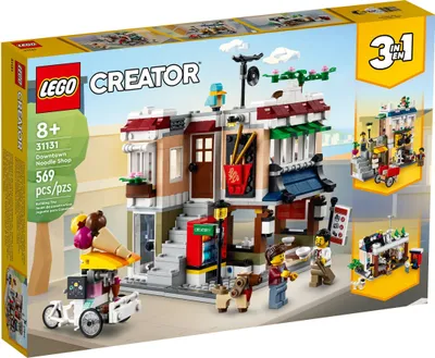 Produktbild von LEGO 31131 Creator Nudelladen, Fahrradladen und Spielhalle, 3in1
