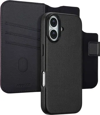 Image de Accezz Bibliothèque en cuir 2-en-1 avec MagSafe pour Apple iPhone 17 - Noir Onyx