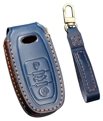 Image de Porte-clés en cuir pour Audi, couleur bleue