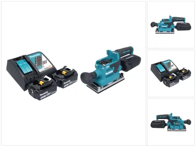 Produktbild von Makita DBO 382 RF Akku Schwingschleifer 18 V 93 x 185 mm Brushless + 2x Akku 3,0 Ah + Ladegerät