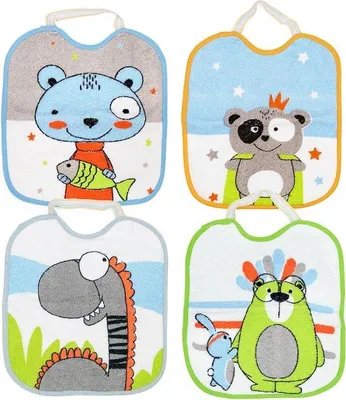 Produktbild von Wasserdichte Baby-Slabbetjes-Set aus 90% Baumwolle und 10% Polyester mit Vinylbeschichtung