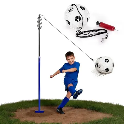 Obrázok produktu pre MOVEPRO Tetherball futbalový trenažér na lane s pružinou, nastaviteľný 153–167 cm