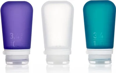 Obrázok produktu pre humangear 'GoToob+' 3er Pack 100 ml transp./violett/türkis