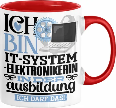 Produktbild von IT-Systemelektronikerin Ausbildung Start Geschenk Tasse Ich Bin IT-Systemelektronikerin In Der Ausbildung Ich Darf Das Kaffee-Becher Geschenkidee (Rot)