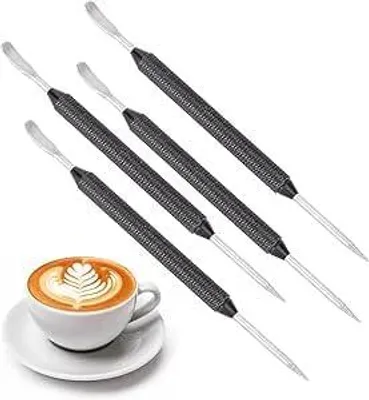Productafbeelding van RVS koffiekunststift - set van 4 stuks voor latte art - 14 cm lang