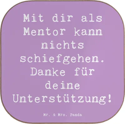 Produktbild von Mr. & Mrs. Panda Untersetzer für Gläser Spruch Beste Mentor - Lavendeltraum - Geschenk, Getränkeuntersetzer, handgefertigt, Unterstützung, gläseruntersetzer, Coaster