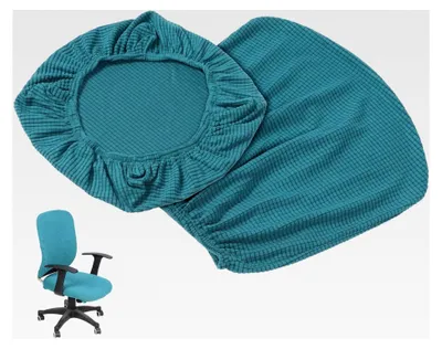 Produktbild von Elastischer Stuhlschutzbezug aus Polyester in Juwelblau für Büro und Esszimmer