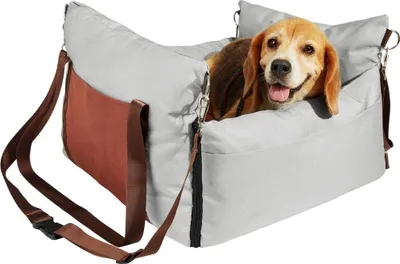Obrázek produktu pro Autosedačka pro psy na přední a zadní sedadlo - 585x560x330mm - 11kg - Šedá autosedačka pro psy - Bezpečnostní řešení pro psy