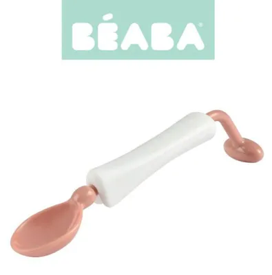 Image de Cuillère d'apprentissage pour bébé Beaba, rotative à 360°, couleur rose