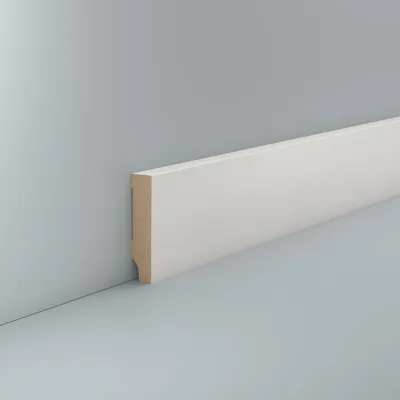 Produktbild von Sockelleiste MDF 13 x 58 Weiß RAL 9010 Foliert Fußleiste