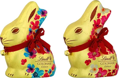 Produktbild von Lindt Goldhase Blumen Edition Alpenvollmilch Schokolade 200g 4er Pack