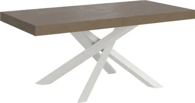 Produktbild von Volantis taubengrauer ausziehbarer Tisch 200/304x90 cm mit weißen Beinen